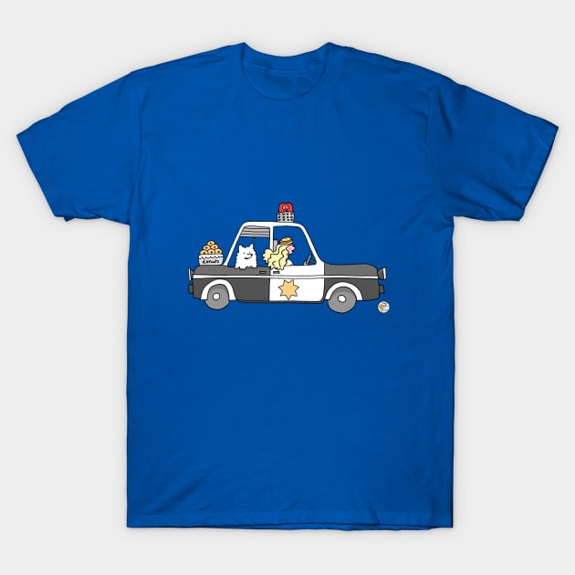 American police car cartoon T-Shirt by Mellowdays